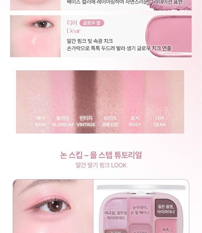 Wakemake Soft Sheer Multi Palette - 9 Types - #08 Steel Pink
