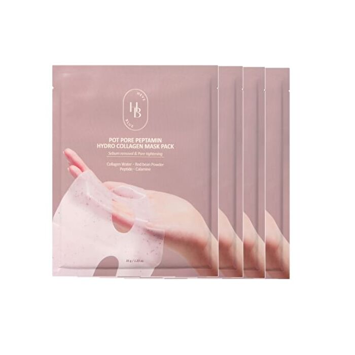 Heveblue Pot Pore Peptamin Hydro Collagen Mask Pack Set 4 sheets - 35g x 4 sheets