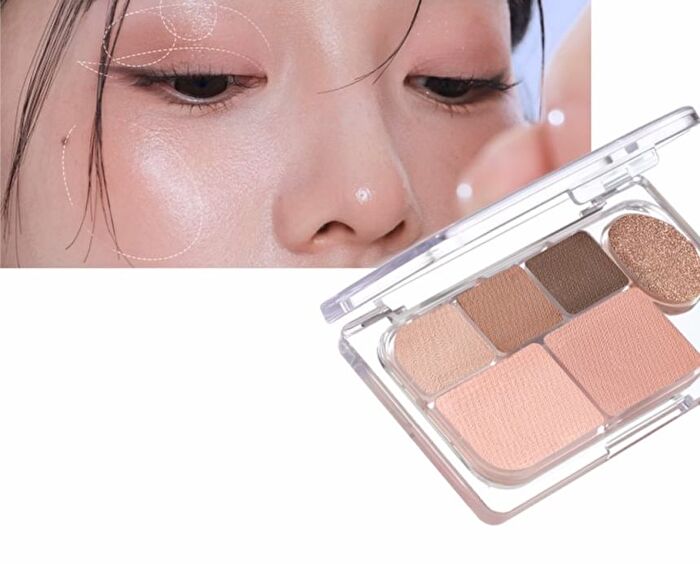 Dew-Shine 6 Color Palette (Warm Tone) - 2 Type - #01 Peach Soda  - 8g