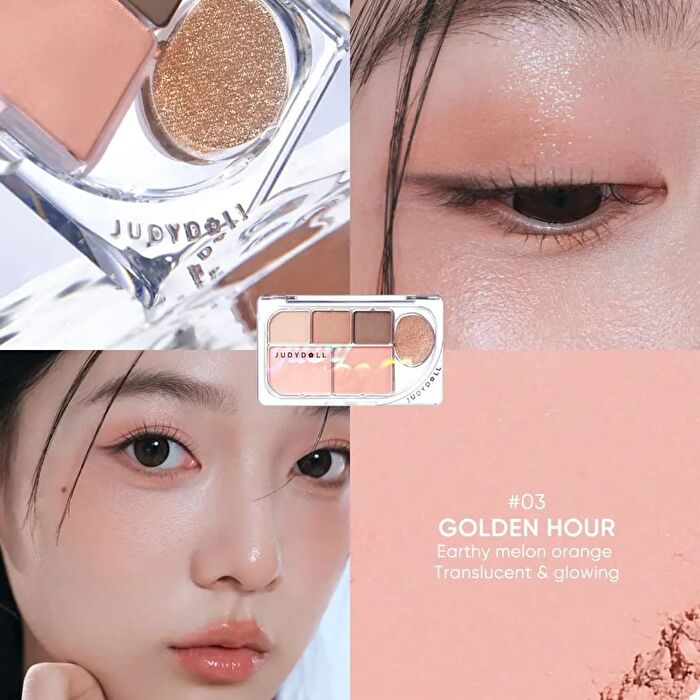 Dew-Shine 6 Color Palette (Warm Tone) - 2 Type - #01 Peach Soda  - 8g