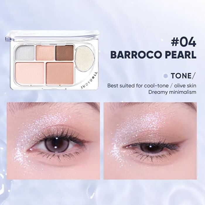 Dew-Shine 6 Color Palette (Cool Tone) - 2 Type - #04 Barroco Pearl - 8g
