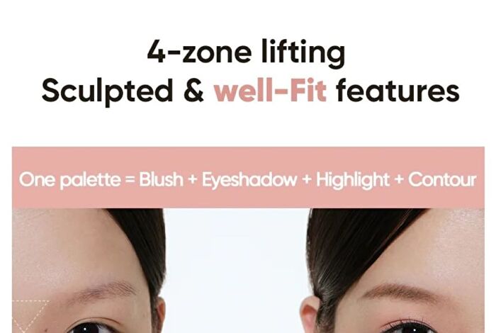 4 Color Blush & Highlight Palette (5-6) - #05 Fit Pink