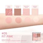 4 Color Blush & Highlight Palette (5-6) - #06 Fit Beige