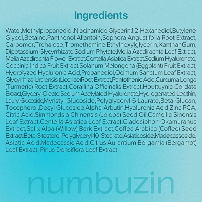 numbuzin No.1 Pantothenic B5 Hyaluronic Active Clear Mask Set 10 sheets - 26ml x 10 sheets