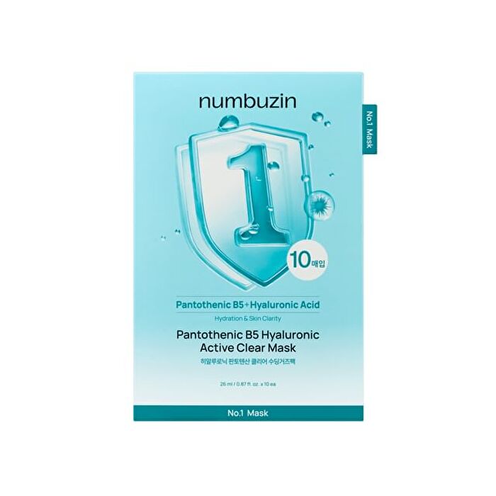 numbuzin No.1 Pantothenic B5 Hyaluronic Active Clear Mask Set 10 sheets - 26ml x 10 sheets