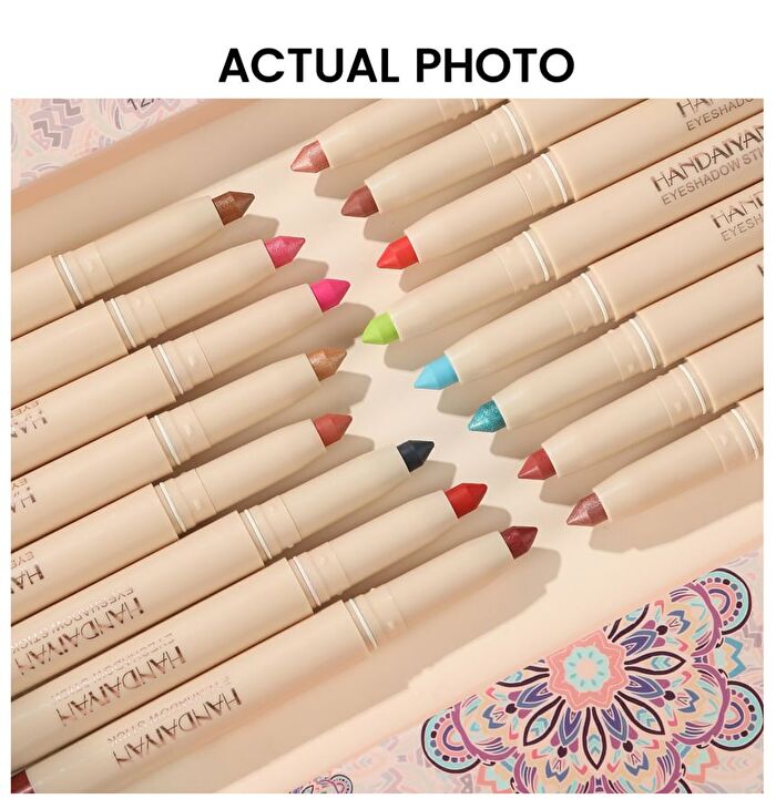 Dual-Ended Pearlescent Eyeshadow Stick - 10 Colors - 07# Dark Red - 0.85g