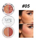 Two-Tone Mineral Blush Palette - 5 Types - 02# Cherry Blossom & Coral - 6g