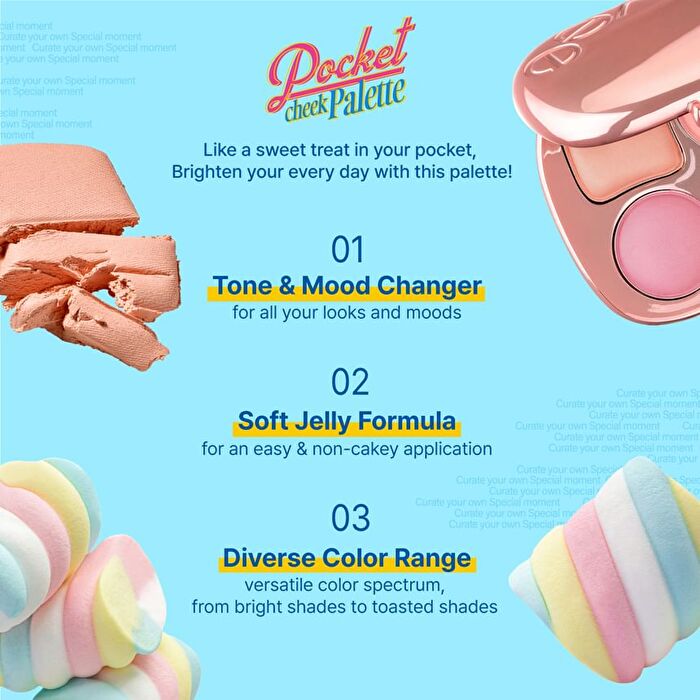 fwee Pocket Cheek Palette - 4 Types - #CP03 Pomelo&Peach