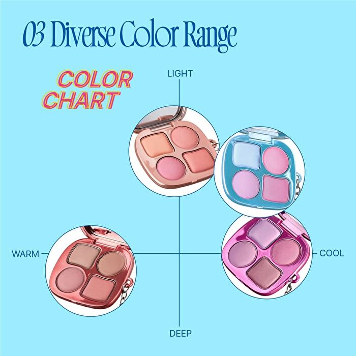 fwee Pocket Cheek Palette - 4 Types - #CP03 Pomelo&Peach