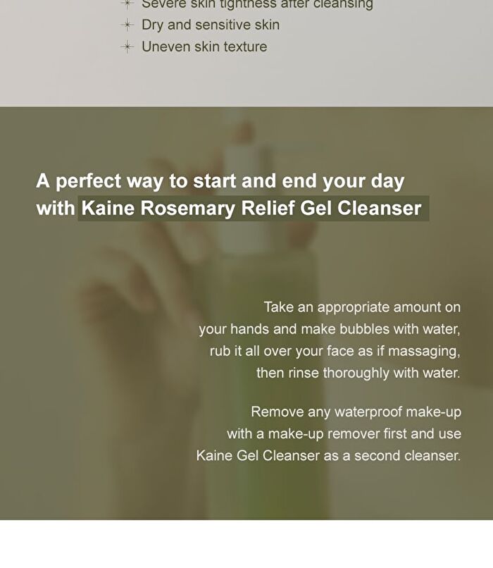 Kaine Rosemary Relief Gel Cleanser Mini - 30ml