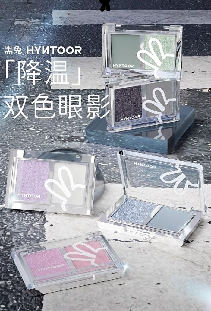 Hyntoor Icy Blue Two-Tone Eyeshadow Palette - 4 Types - AI10# Icy Blue - 3g