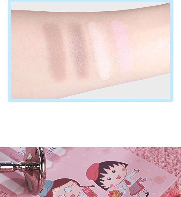 Veecci Freely Painted Highlighter & Shading Palette Chibi Maruko Chan Edition - 2 Types - Z01# Milky Brown - 8.6g