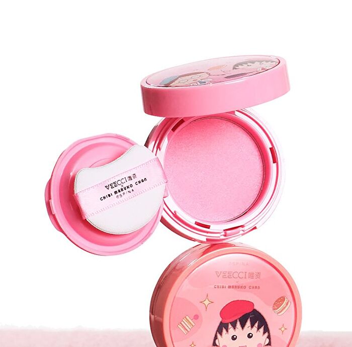 Veecci Touch Cushion Blush Chibi Maruko Chan Edition - 6 Colors - M02# Cream Apricot - 3g