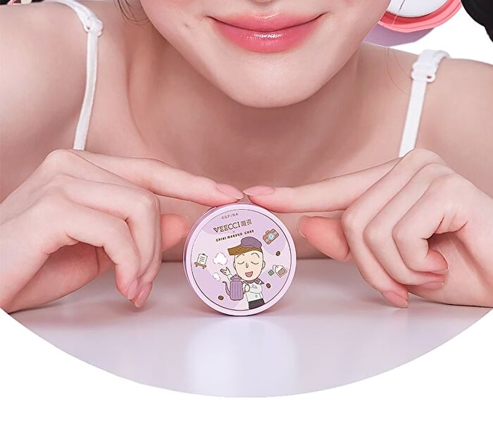 Veecci Touch Cushion Blush Chibi Maruko Chan Edition - 6 Colors - M02# Cream Apricot - 3g