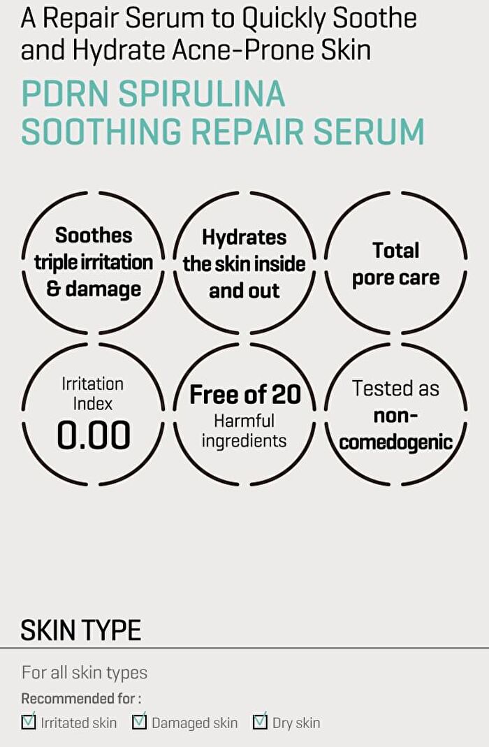 PDRN Spirulina Soothing Repair Serum - 50ml