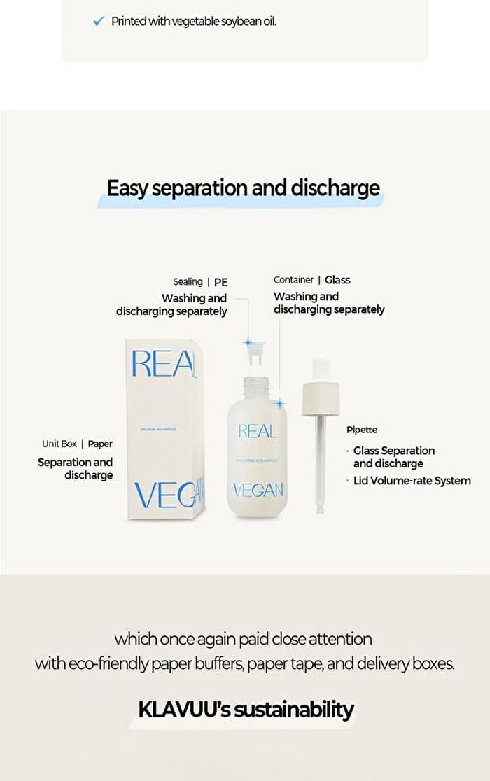 Klavuu Real Vegan Hyaluronic Acid Ampoule - 30ml