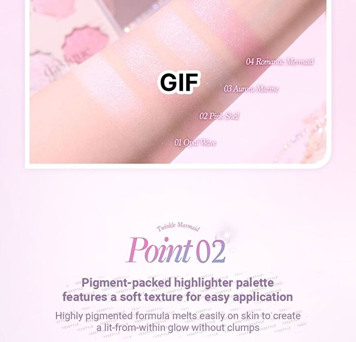 dasique Shine Glowy Highlighter Palette Twinkle Mermaid Collection - #01 Twinkle Mermaid