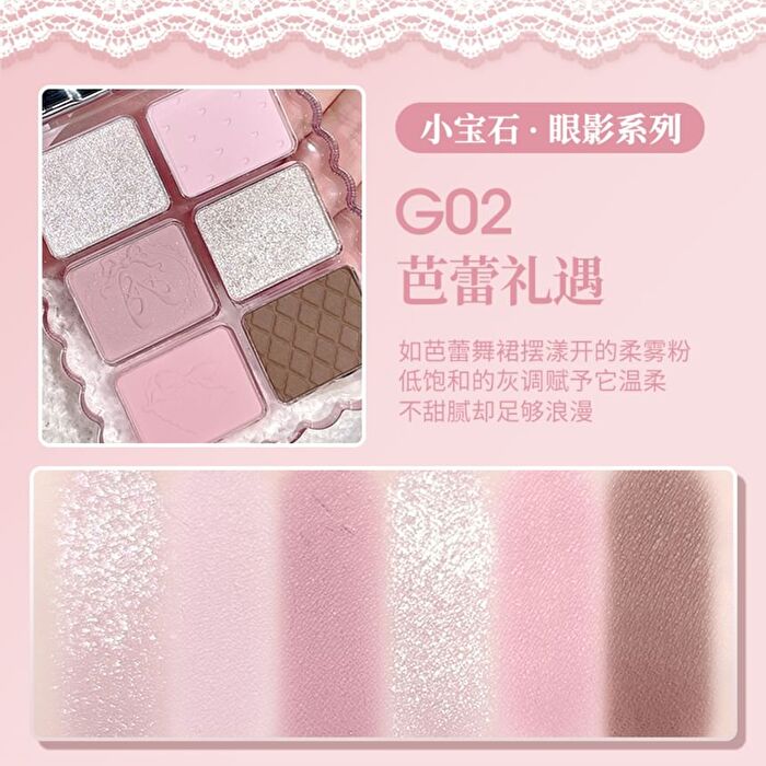 Gogo Tales Sweet Ballet Soft Mist Eyeshadow Palette - 6 Colors - #G01 - 7.8g