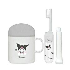 Kamio Japan Sanrio Kuromi Toothbrushing Set With Big Cup - 1 set