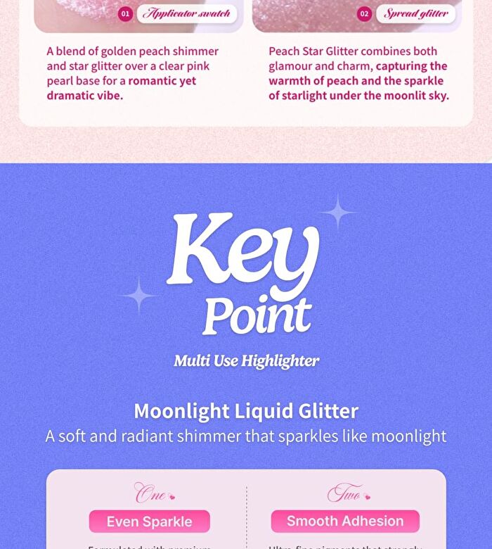 A by Unleashia Moonlight Liquid Glitter - 3 Colors - #03 Peach Star