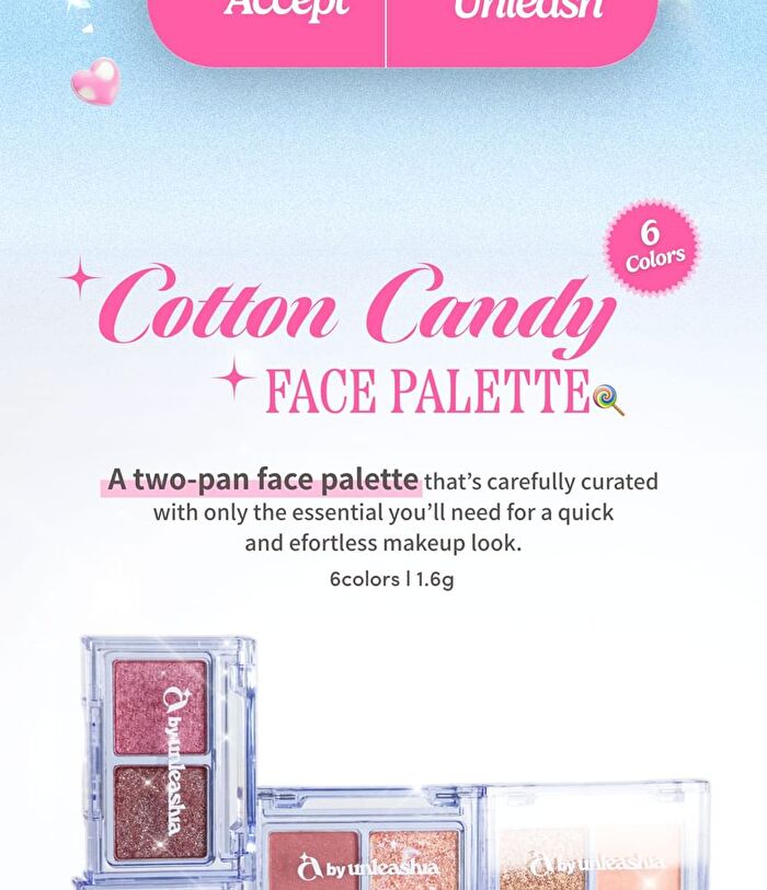 A by Unleashia Cotton Candy Face Palette - 6 Types - #01 Peach Crush