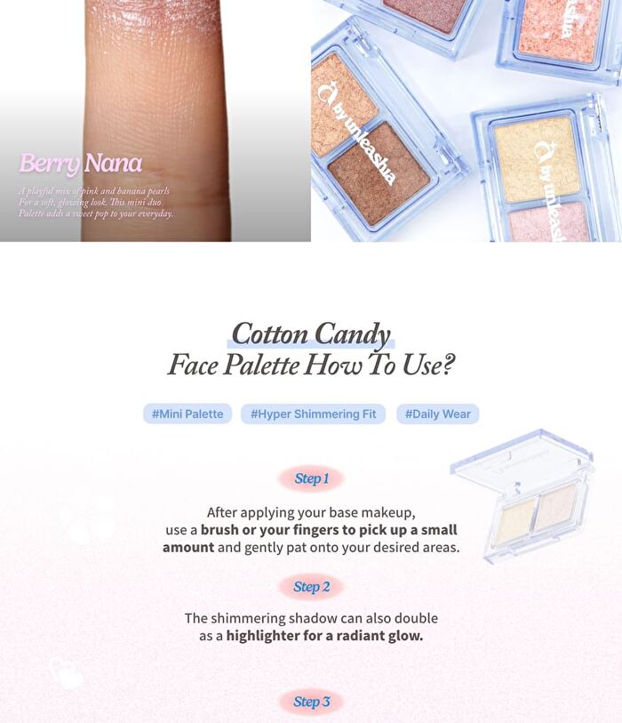 A by Unleashia Cotton Candy Face Palette - 6 Types - #05 Berry Nana