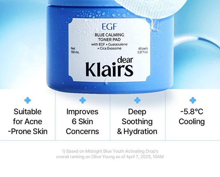 EGF Blue Calming Toner Pad - 60 pads