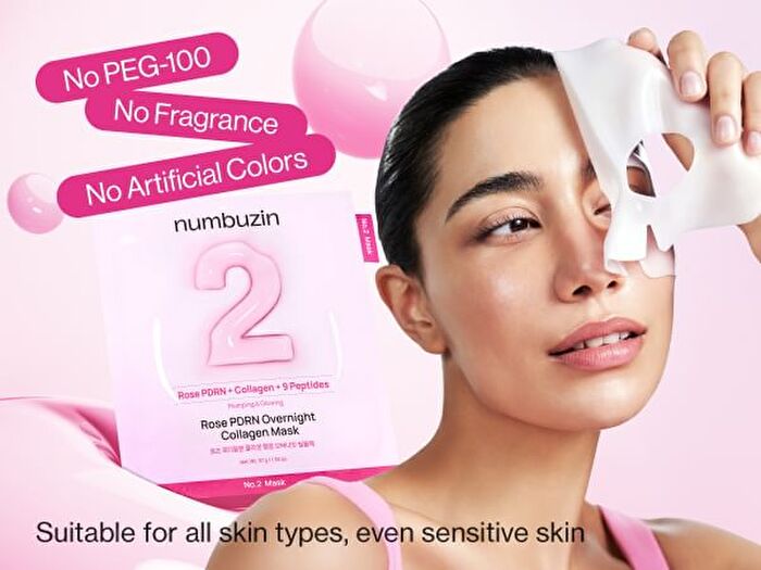 numbuzin No.2 Rose PDRN Overnight Collagen Mask Set - 37g x 4 sheets