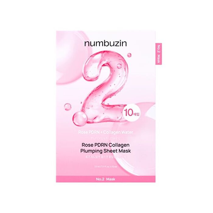 numbuzin No.2 Rose PDRN Collagen Plumping Sheet Mask 10pcs Set - 33ml x 10 sheets