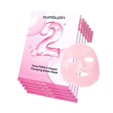numbuzin No.2 Rose PDRN Collagen Plumping Sheet Mask 5pcs Set - 33ml x 5 sheets