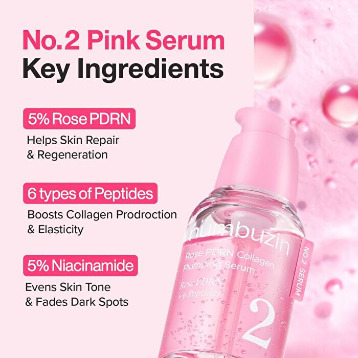 numbuzin No.2 Rose PDRN Collagen Plumping Serum Duo Stick Set - 1.2ml x 10 pcs