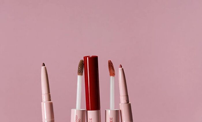 Joocyee Plump & Glossy Dual Lip Combo - 3 Colors - #03 Muted Peach - 0.13g + 2.3g