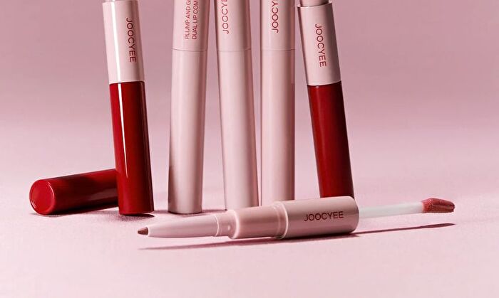 Joocyee Plump & Glossy Dual Lip Combo - 3 Colors - #03 Muted Peach - 0.13g + 2.3g