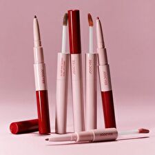Joocyee Plump & Glossy Dual Lip Combo - 3 Colors - #03 Muted Peach - 0.13g + 2.3g