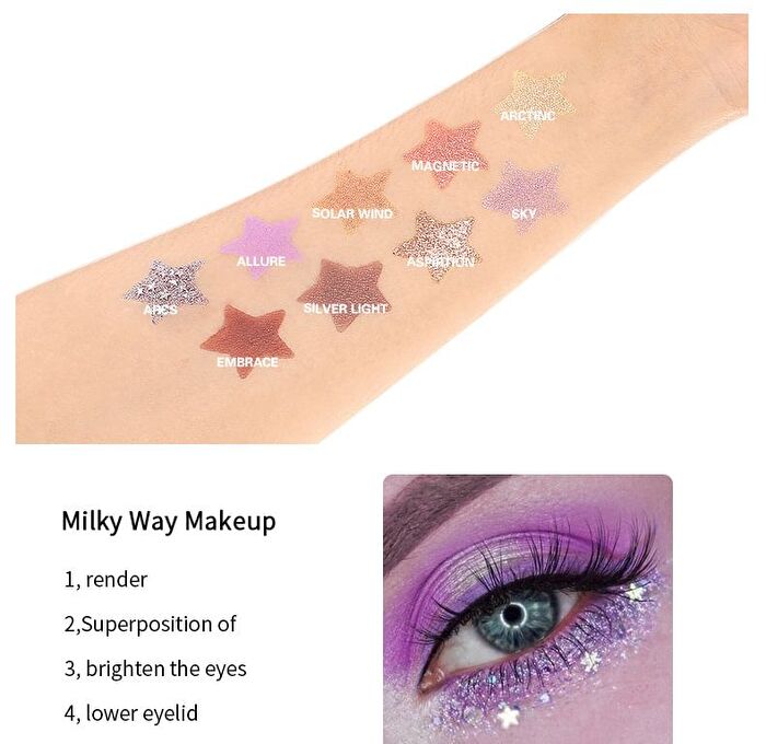 C9 9-Color Eyeshadow Palette - 4 Types - Milky Way (1.2g x 9)