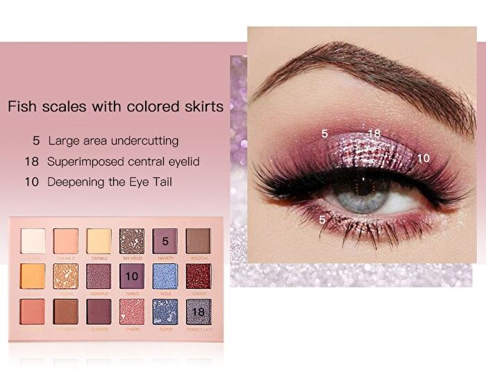 Fish Scale HD 18-Color Eyeshadow Palette - 1.2g x 18