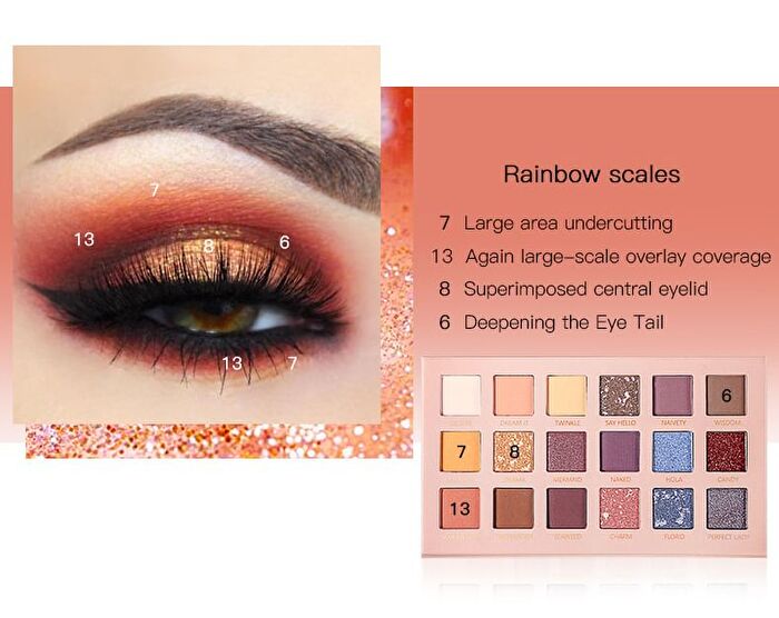 Fish Scale HD 18-Color Eyeshadow Palette - 1.2g x 18