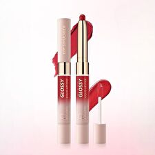2-in-1 Dual-Ended Lip Stick & Lip Gloss - 10 Colors - 02# Sour Raspberry - 4g