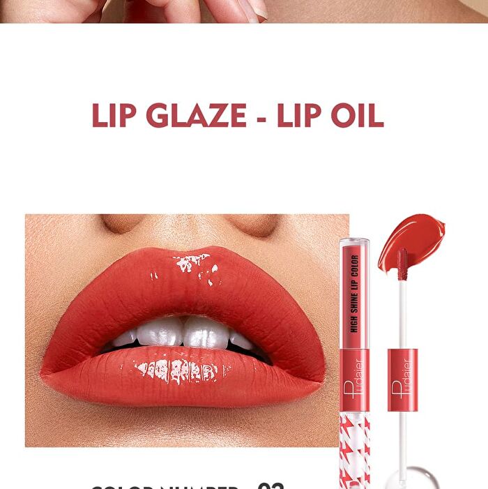 Dual-Ended High Shine Mirror Lip Gloss - 16 Colors - 04# - 4g