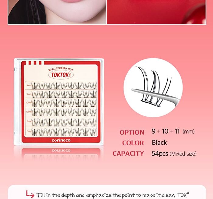 Coringco Toktok-Hara No Glue Eyelash - 9 Types - 2025 Version - #01 Cherry Coke
