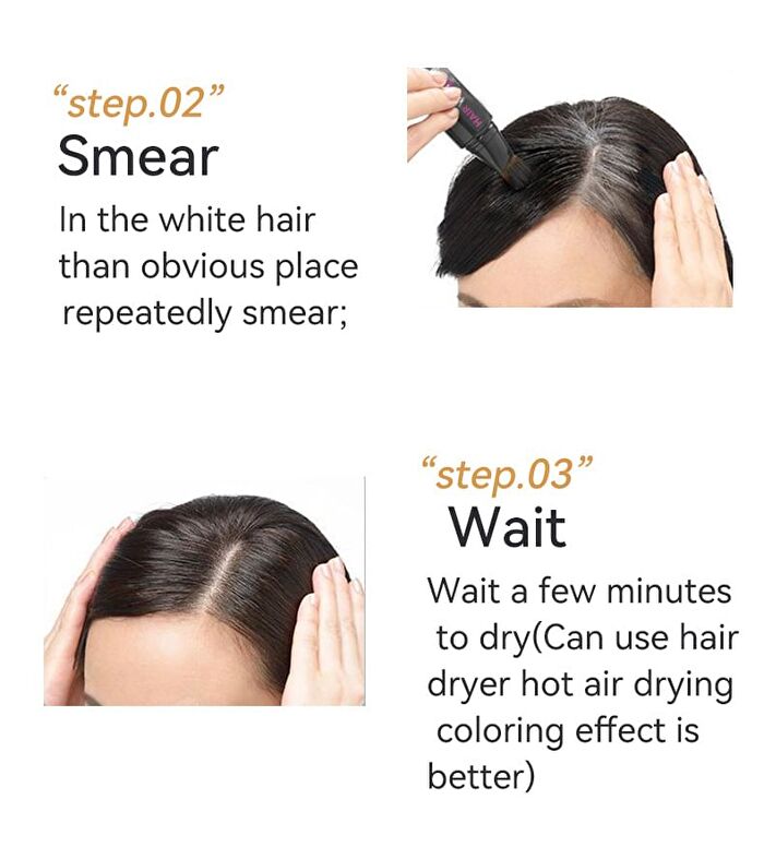 Magic Grayhair Cover Hair Brush - 4 Colors - #01 Black - 20ml