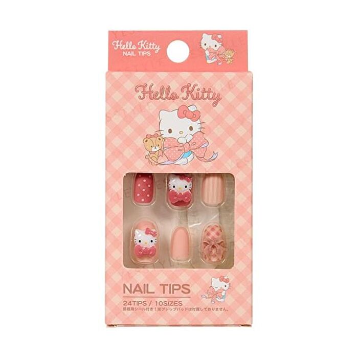 Sanrio Hello Kitty Check Nail Tips - 1 set