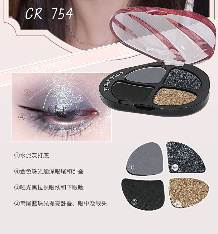 Colorrose Water Ripple 4-Color Pocket Eyeshadow Palette - 5 Types - CR751 Creamy Melon - 6g