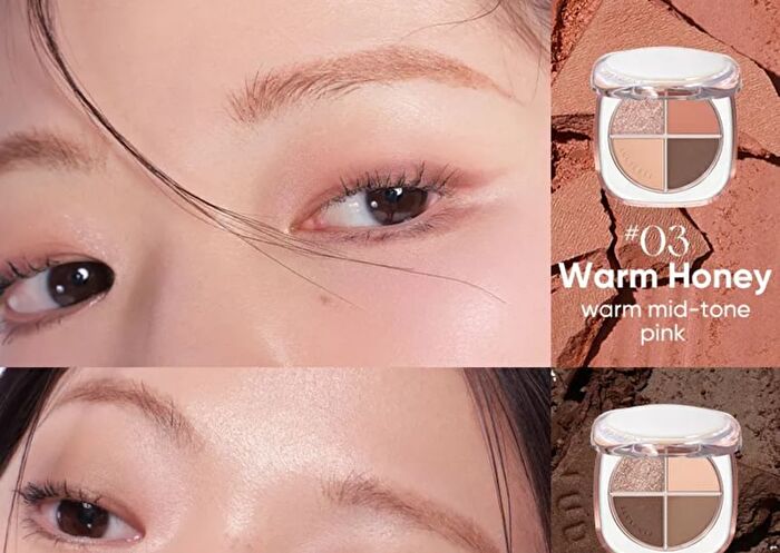 Glazed 4-Shade Eyeshadow Palette - 3 Colors - #07 Wonder Tea - 6.5g