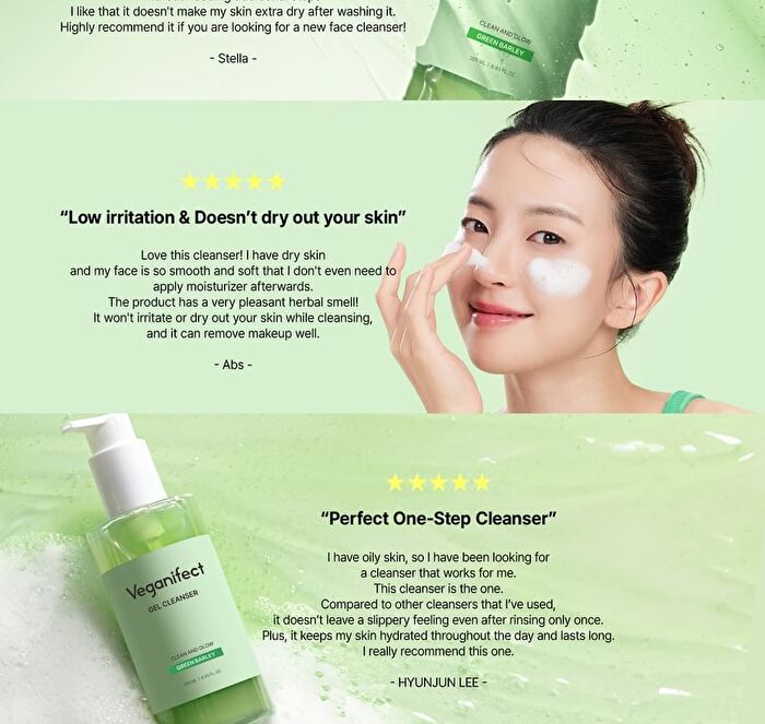 Clean And Glow Green Barley Gel Cleanser - 205ml