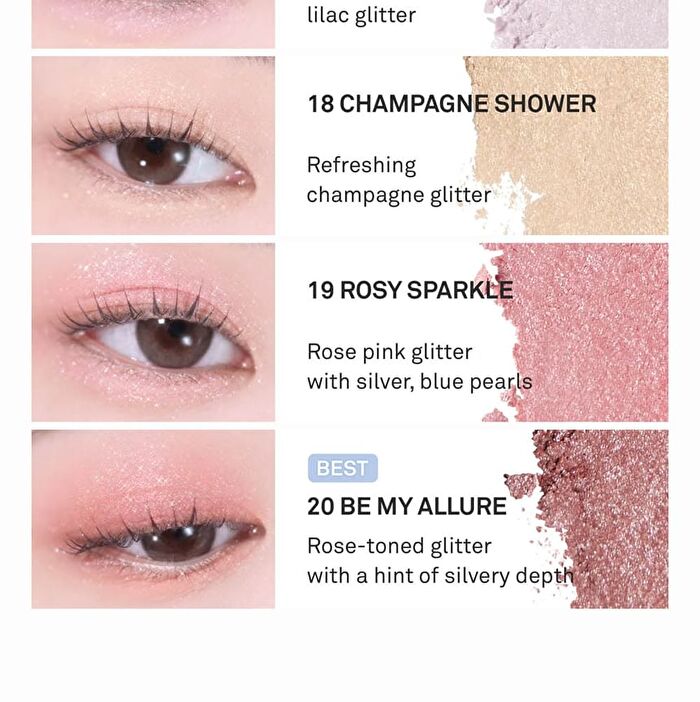 Single Eyeshadow - 20 Colors - #19 Rosy Sparkle
