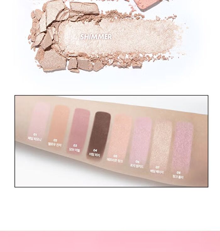 Let\'s Wearing Eyeshadow - 8 Colors - #01 Pale Peony