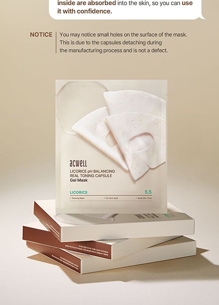 Licorice pH Balancing Real Toning Capsule Gel Mask Set - 34g x 4 sheets