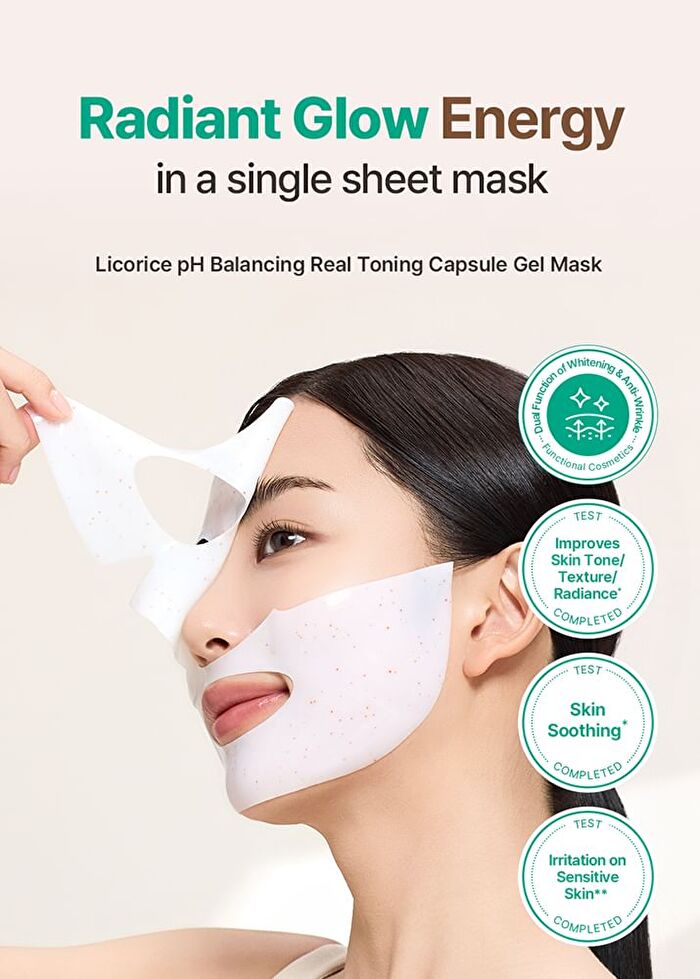 Licorice pH Balancing Real Toning Capsule Gel Mask Set - 34g x 4 sheets