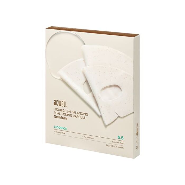 Licorice pH Balancing Real Toning Capsule Gel Mask Set - 34g x 4 sheets